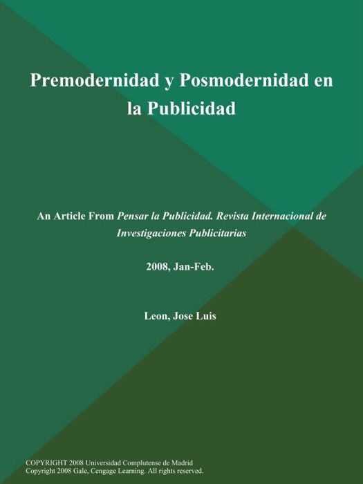 Premodernidad y Posmodernidad en la Publicidad