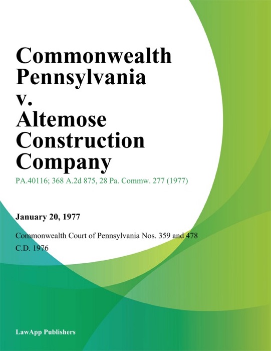 Commonwealth Pennsylvania v. Altemose Construction Company