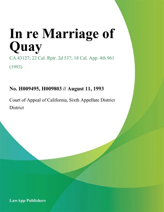 In Re Marriage Of Quay