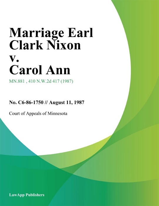 Marriage Earl Clark Nixon v. Carol Ann