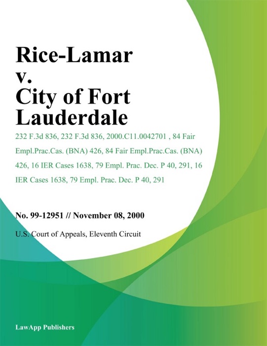 Rice-Lamar V. City Of Fort Lauderdale