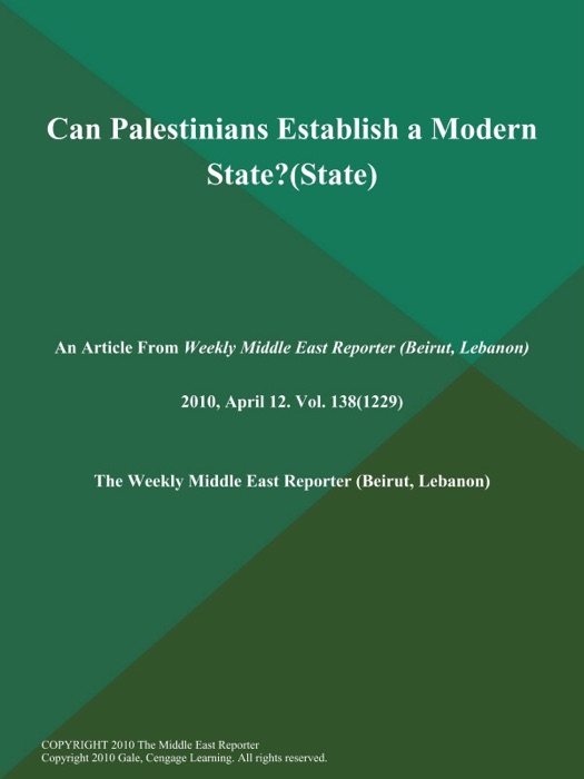 Can Palestinians Establish a Modern State? (State)