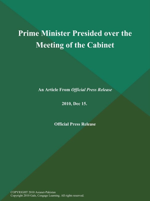 Prime Minister Presided over the Meeting of the Cabinet