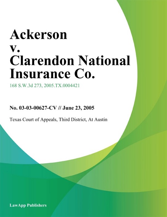 Ackerson v. Clarendon National Insurance Co.