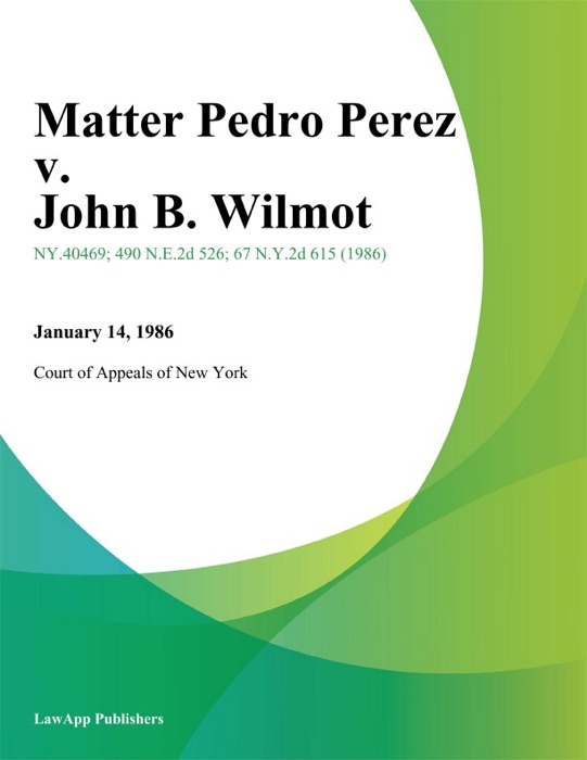 Matter Pedro Perez v. John B. Wilmot