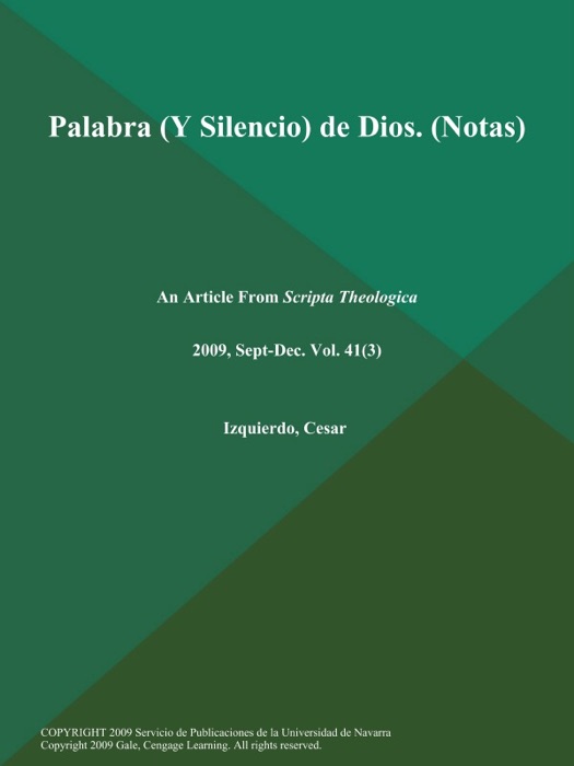 Palabra (Y Silencio) de Dios (Notas)