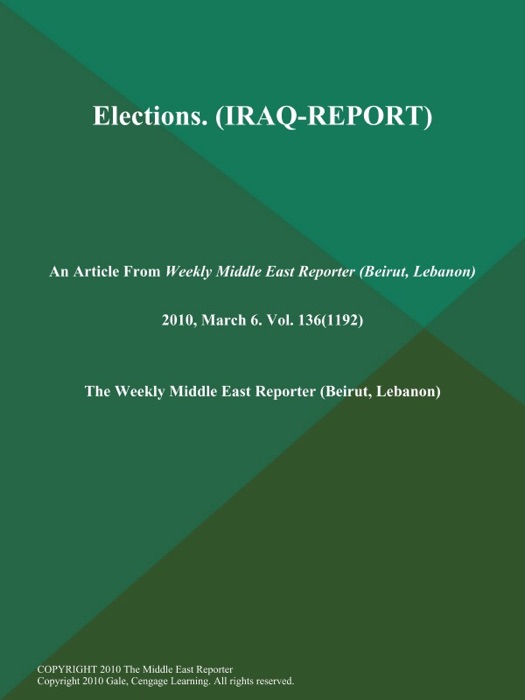 Elections (IRAQ-REPORT)