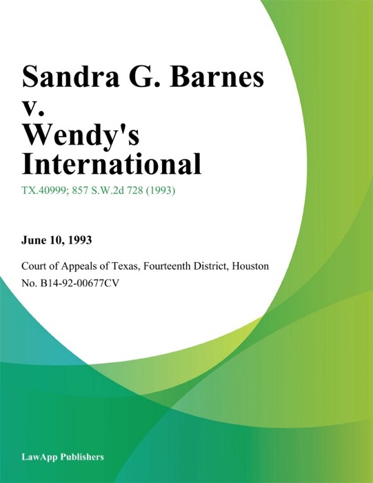 Sandra G. Barnes v. Wendys International