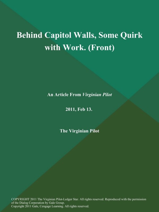 Behind Capitol Walls, Some Quirk with Work (Front)