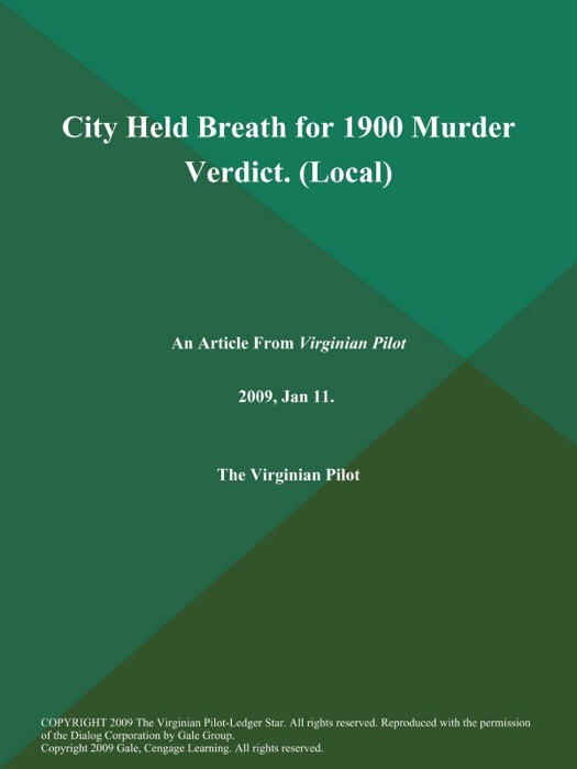 City Held Breath for 1900 Murder Verdict (Local)