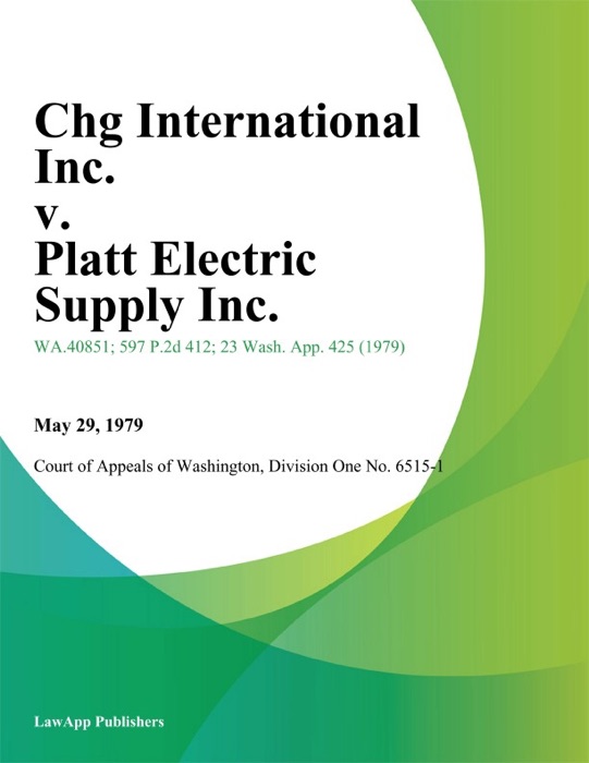 Chg International Inc. v. Platt Electric Supply Inc.