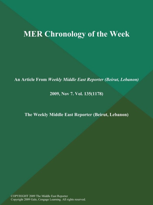 MER Chronology of the Week