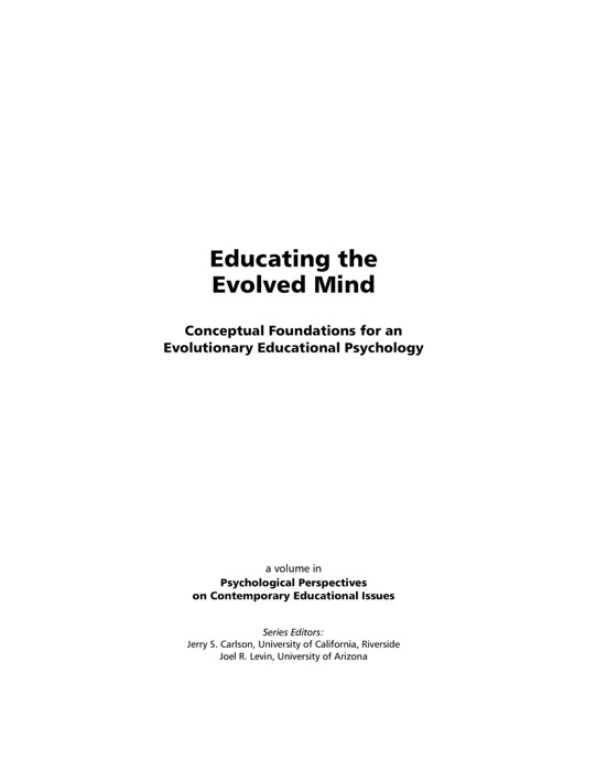 Educating the Evolved Mind