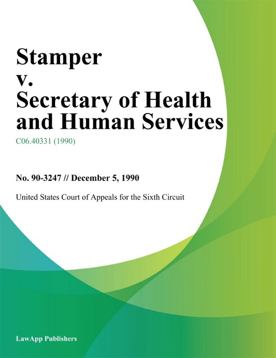 Stamper v. Secretary of Health and Human Services