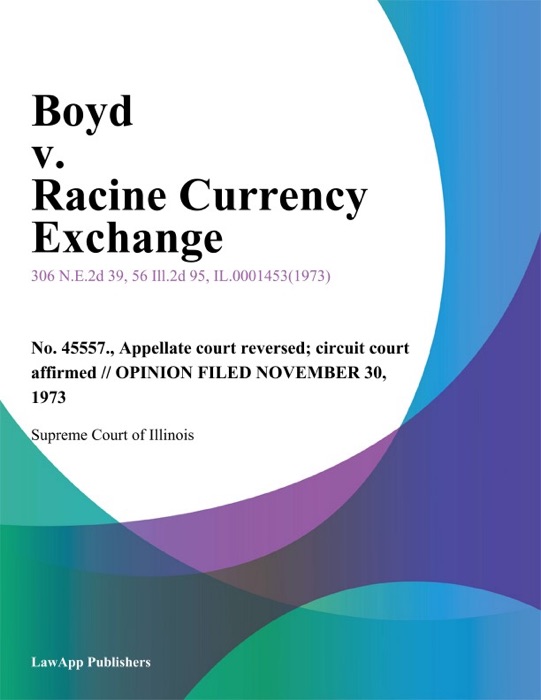 Boyd v. Racine Currency Exchange