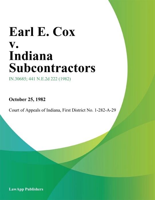 Earl E. Cox v. Indiana Subcontractors