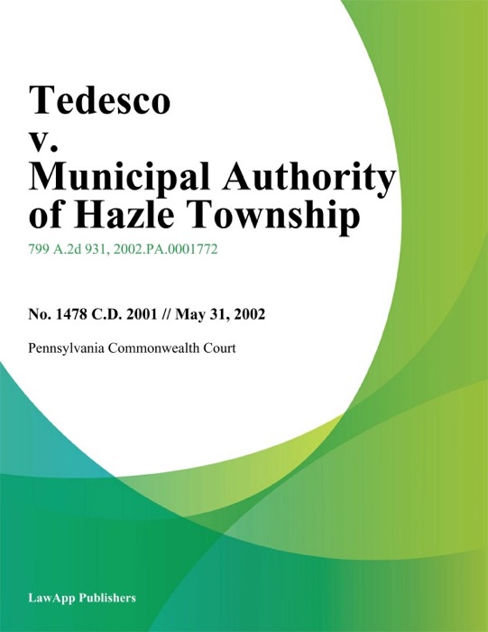 Tedesco V. Municipal Authority Of Hazle Township