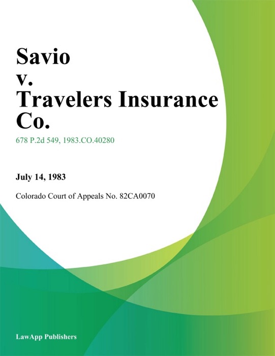 Savio v. Travelers Insurance Co.