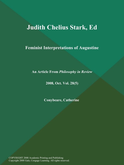 Judith Chelius Stark, Ed.: Feminist Interpretations of Augustine