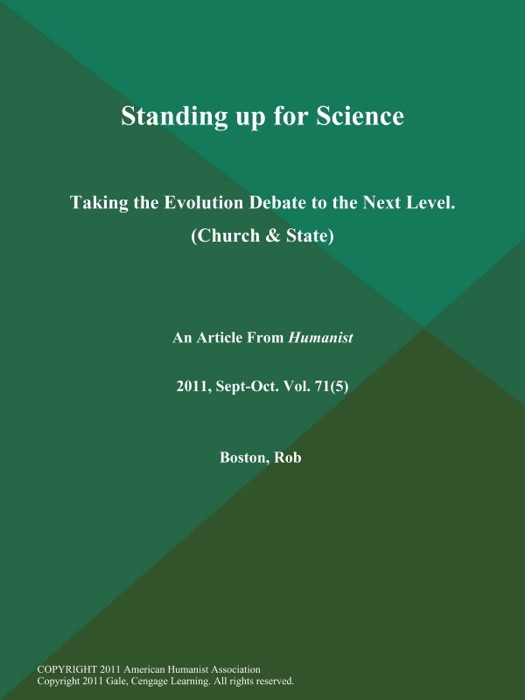 Standing up for Science: Taking the Evolution Debate to the Next Level (Church & State)