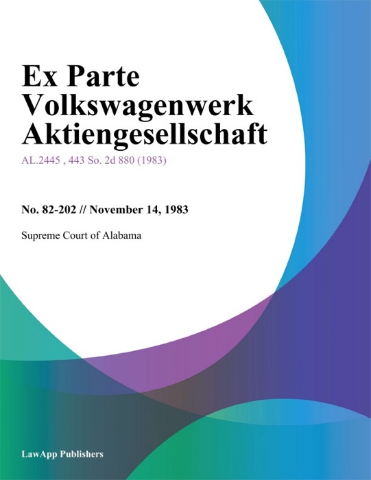 Ex Parte Volkswagenwerk Aktiengesellschaft