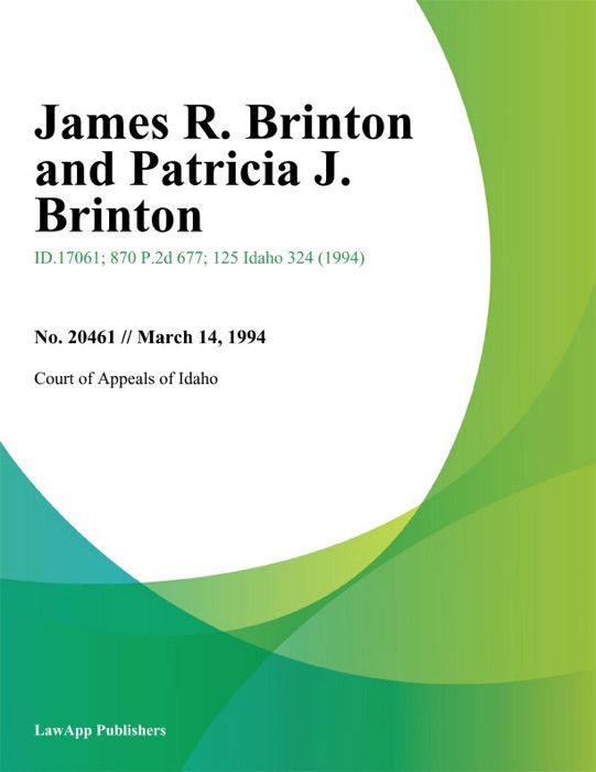 James R. Brinton and Patricia J. Brinton