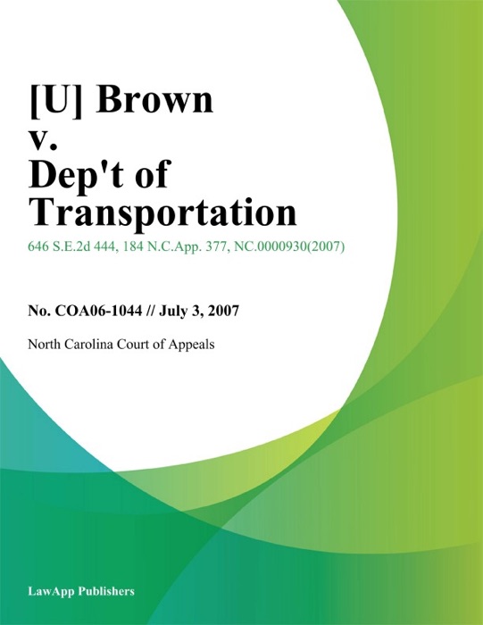 Brown v. Dept of Transportation