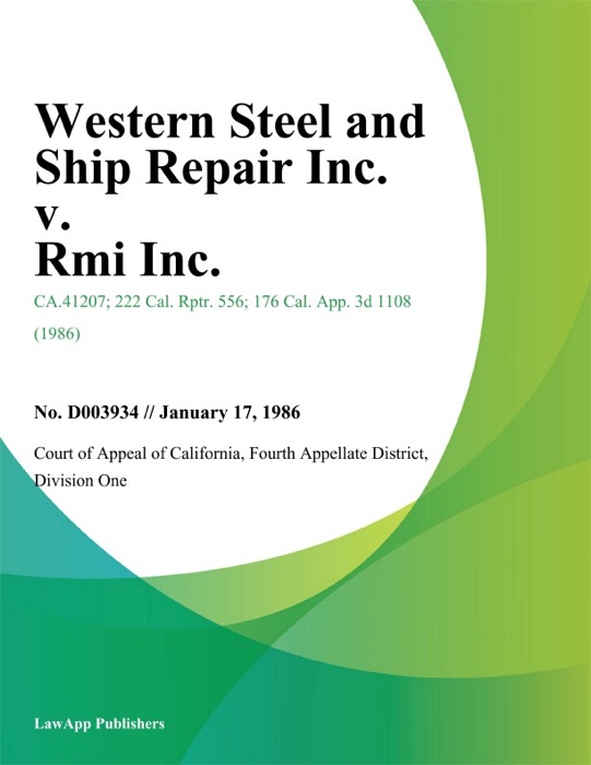 Western Steel and Ship Repair Inc. v. Rmi Inc.