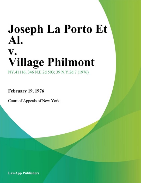 Joseph La Porto Et Al. v. Village Philmont