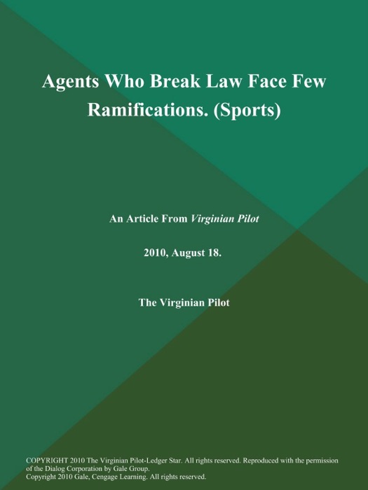 Agents Who Break Law Face Few Ramifications (Sports)