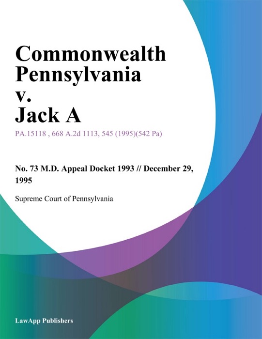 Commonwealth Pennsylvania v. Jack A.