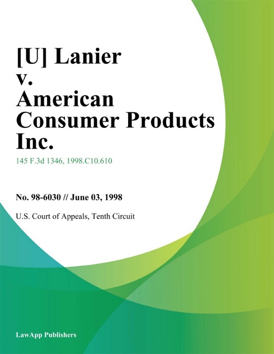 Lanier v. American Consumer Products Inc.