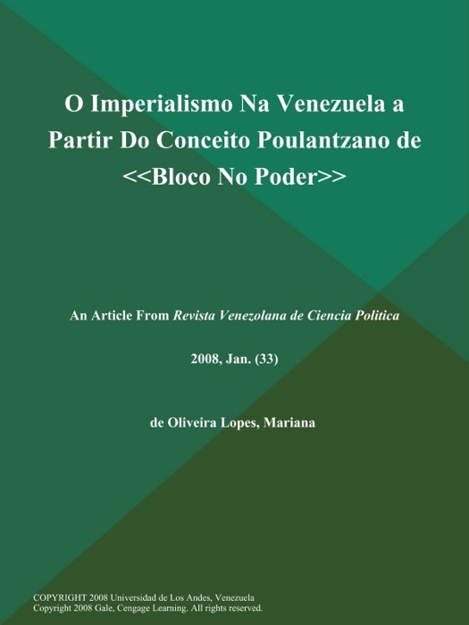 O Imperialismo Na Venezuela a Partir Do Conceito Poulantzano de Bloco No Poder