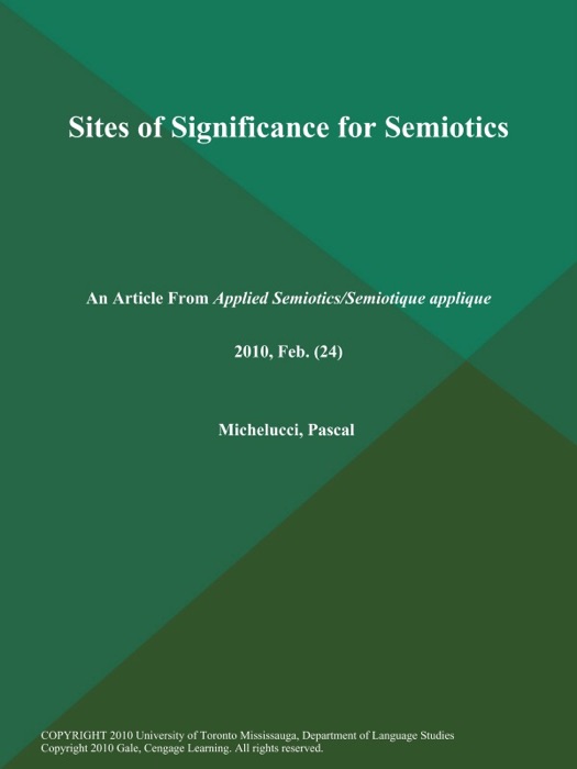 Sites of Significance for Semiotics