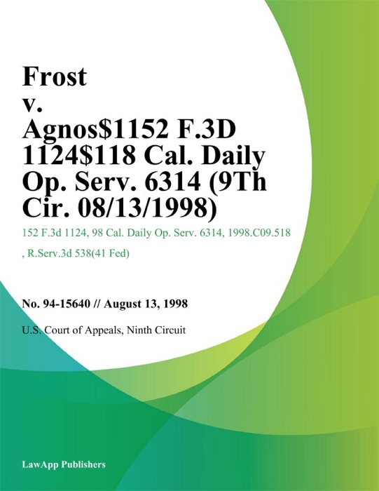 Frost V. Agnos