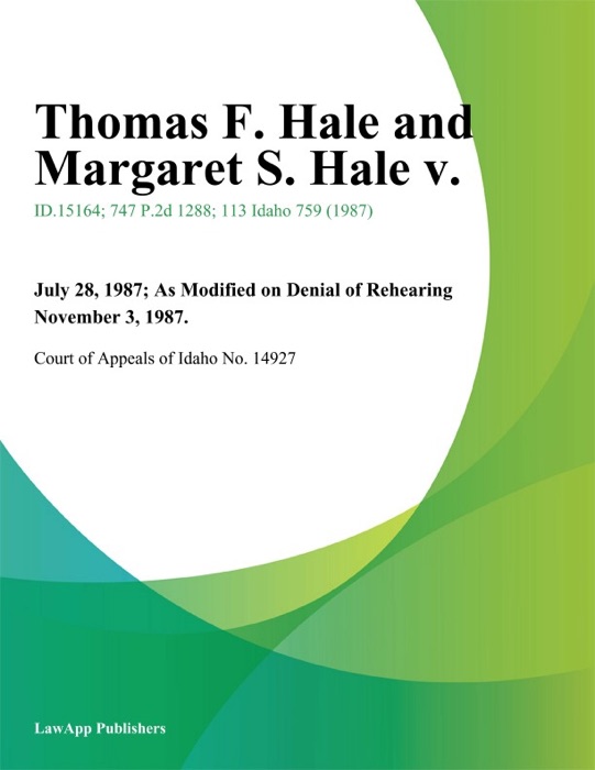 Thomas F. Hale and Margaret S. Hale V.