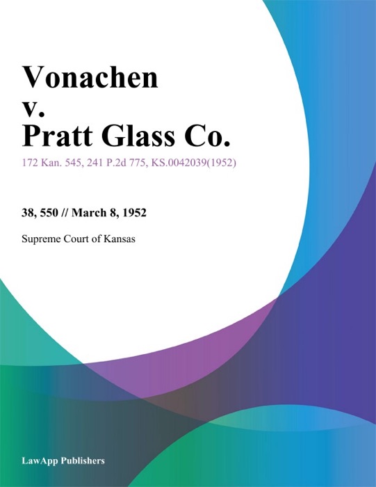 Vonachen v. Pratt Glass Co.