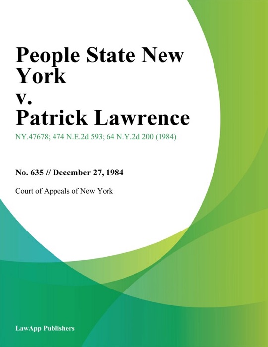 People State New York v. Patrick Lawrence