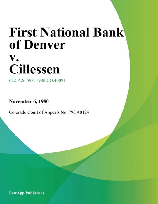 First National Bank Of Denver V. Cillessen