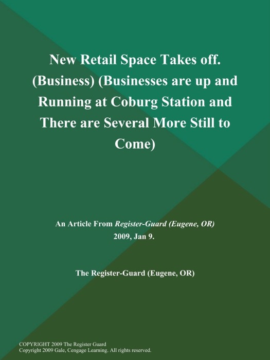 New Retail Space Takes off (Business) (Businesses are up and Running at Coburg Station and There are Several More Still to Come)