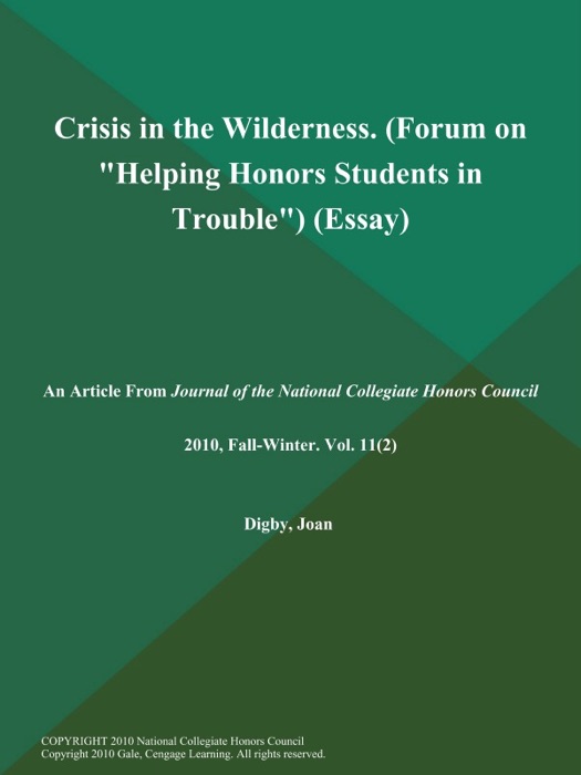 Crisis in the Wilderness (Forum on 
