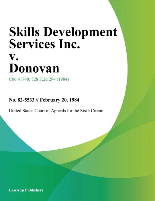 Skills Development Services Inc. v. Donovan