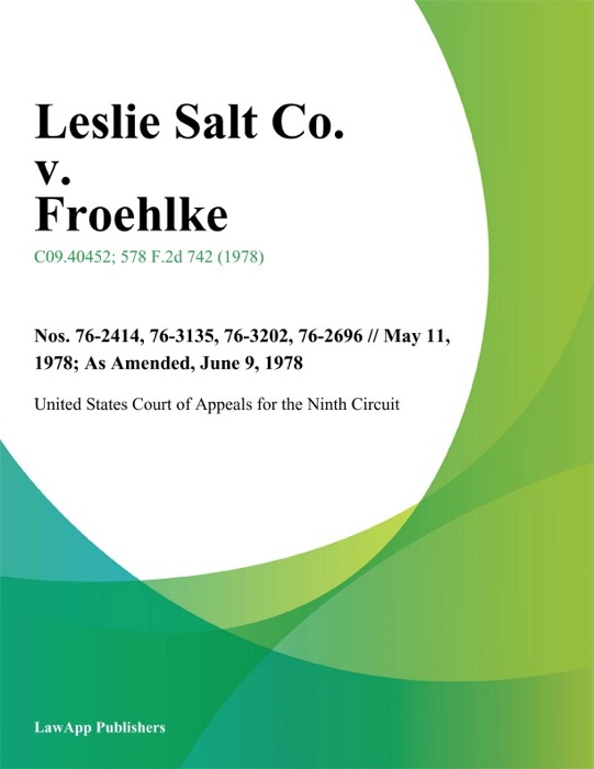 Leslie Salt Co. v. Froehlke