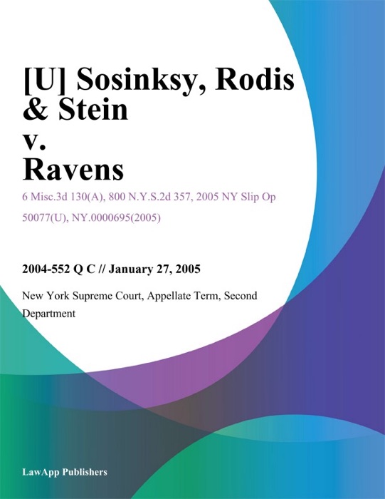 Sosinksy, Rodis & Stein v. Ravens