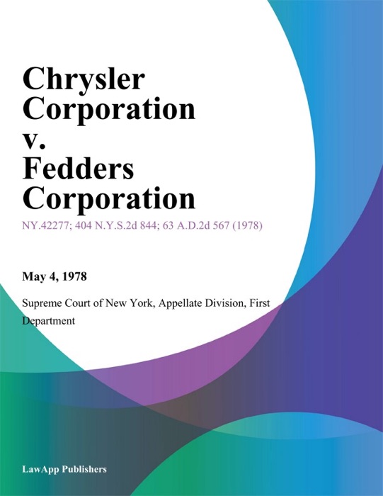 Chrysler Corporation v. Fedders Corporation