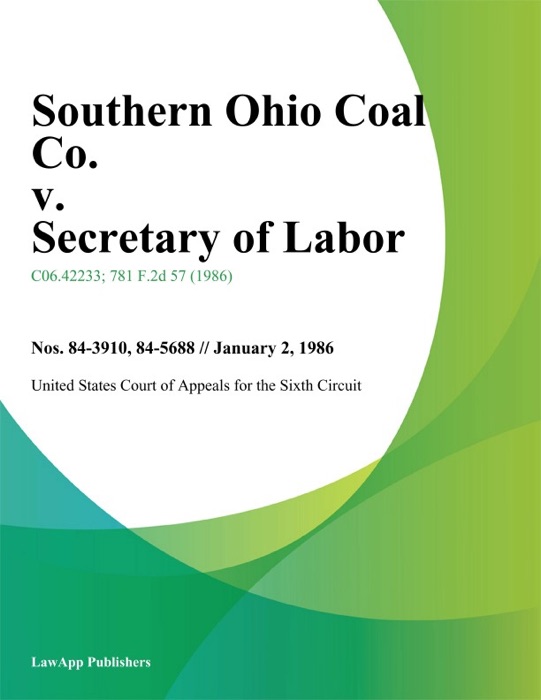 Southern Ohio Coal Co. v. Secretary of Labor