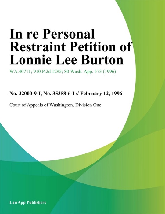 In re Personal Restraint Petition of Lonnie Lee Burton