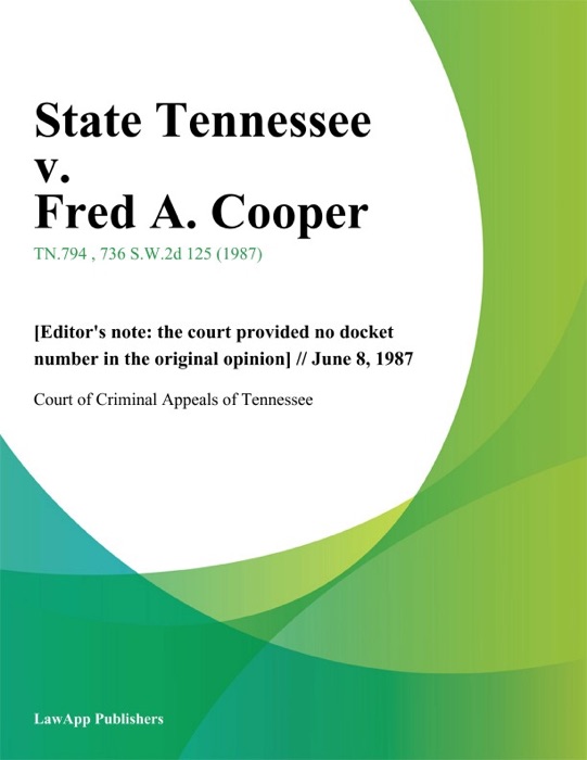 State Tennessee v. Fred A. Cooper