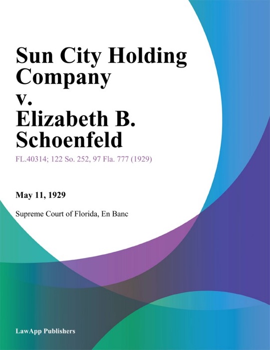 Sun City Holding Company v. Elizabeth B. Schoenfeld