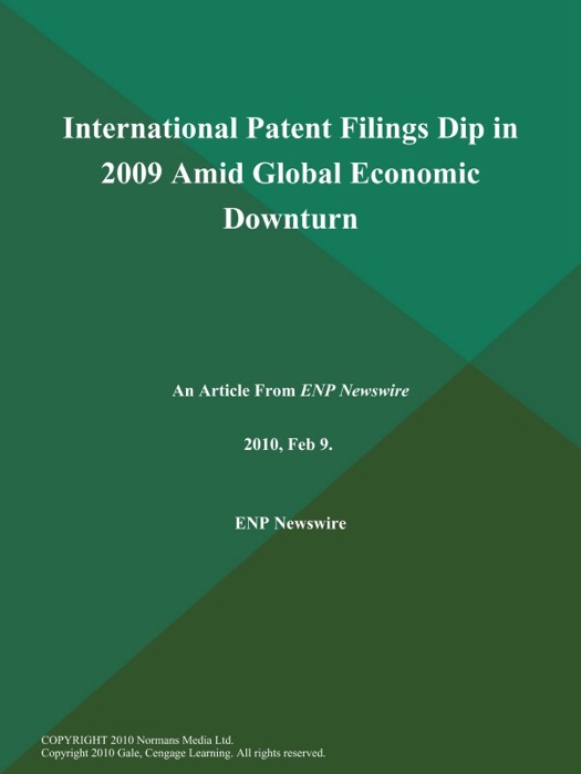 International Patent Filings Dip in 2009 Amid Global Economic Downturn